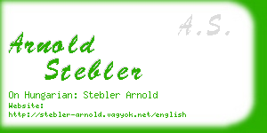 arnold stebler business card